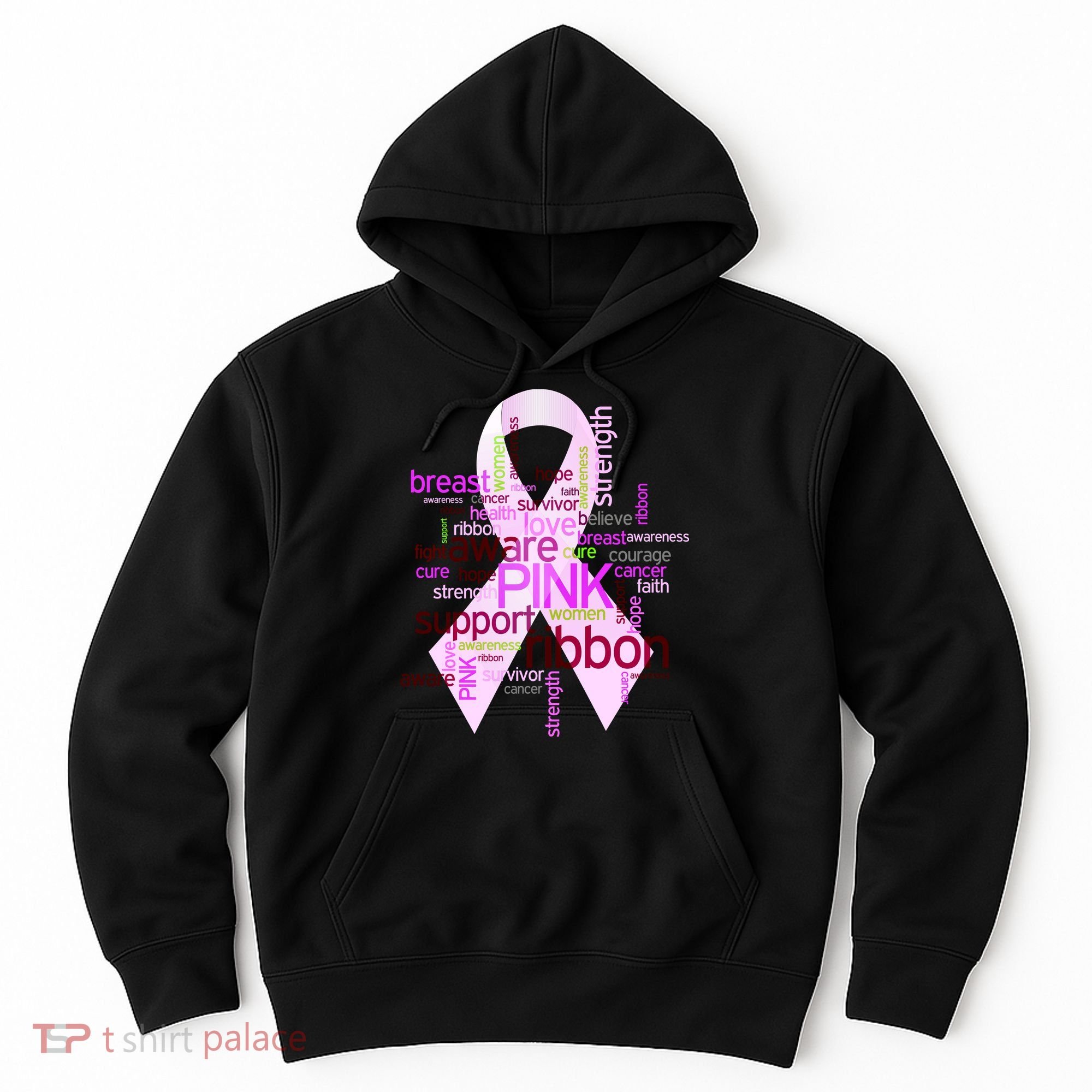 Breast Cancer Awareness Word Mash-Up Hoodie