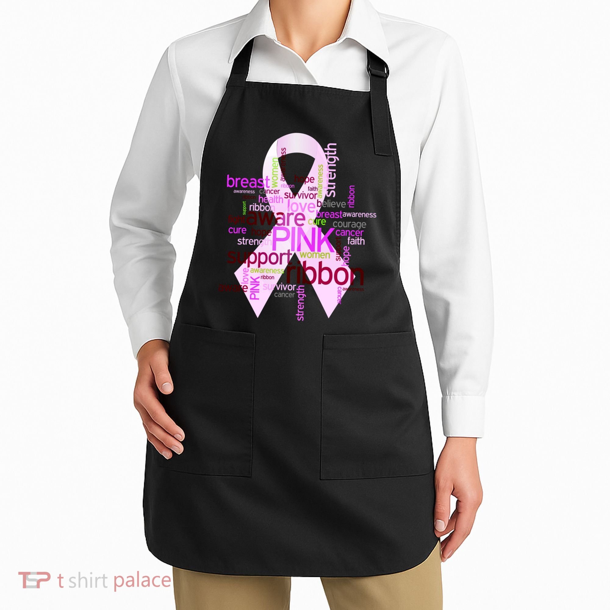 Breast Cancer Awareness Word Mash-Up Apron