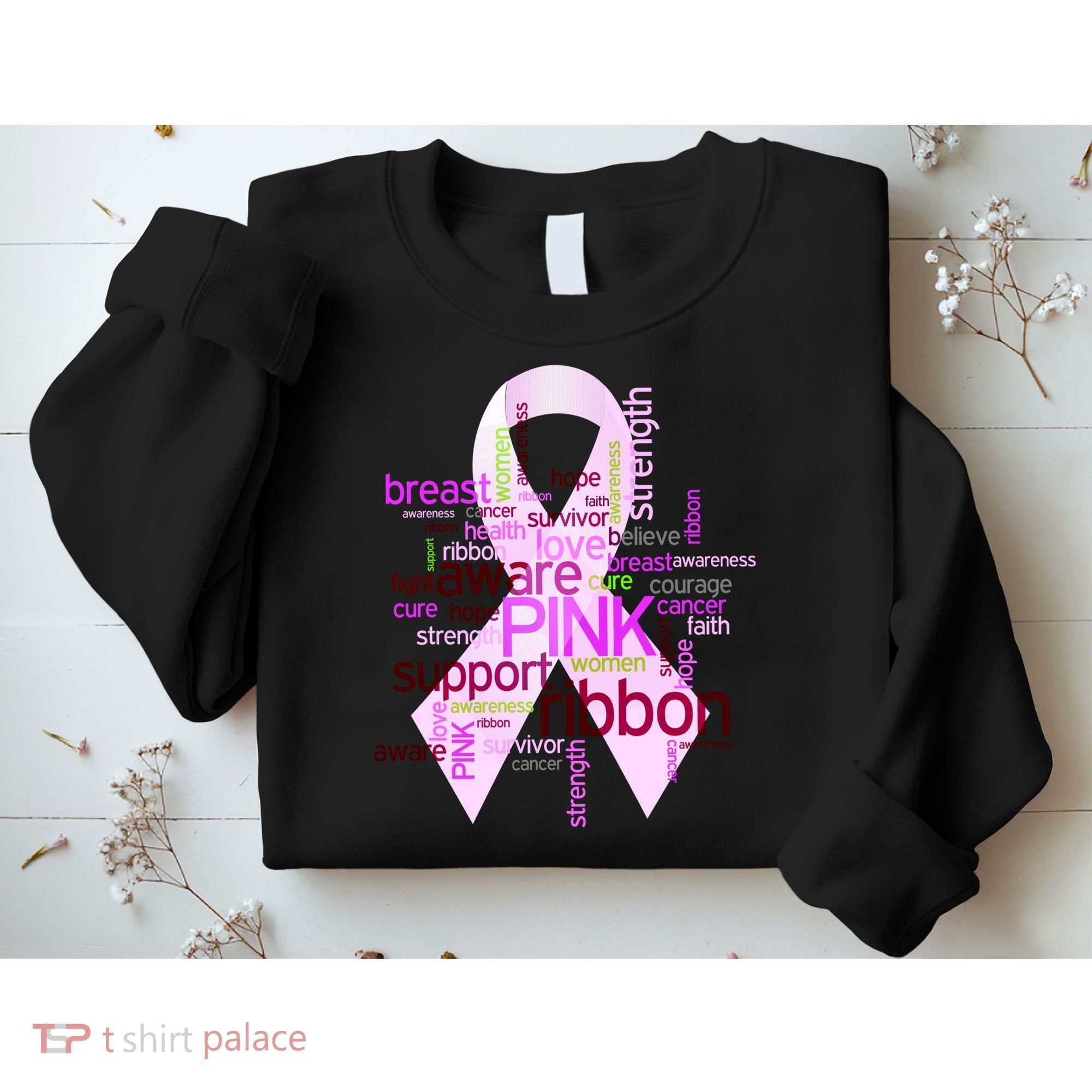 Breast Cancer Awareness Word Mash-Up Sweatshirt