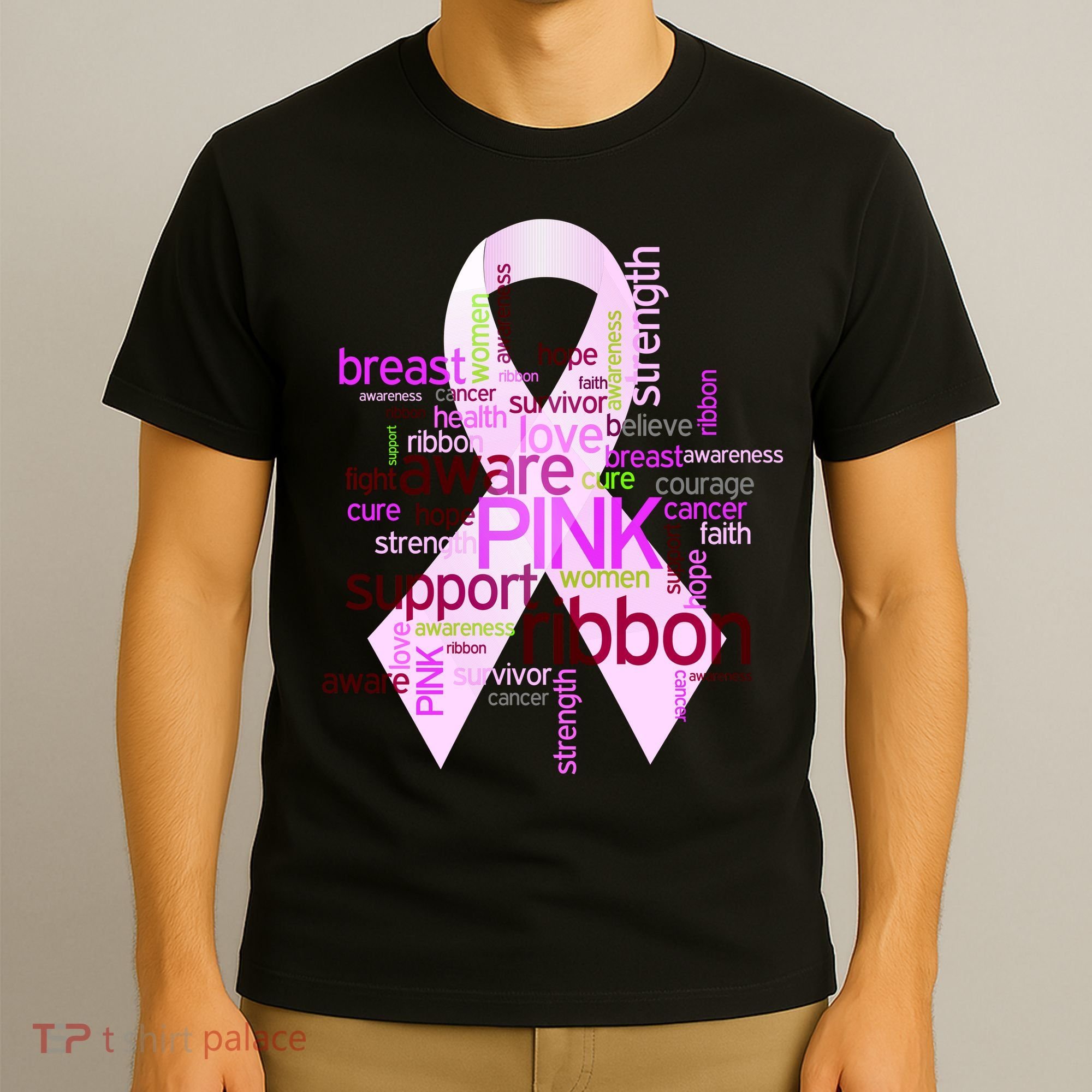 Breast Cancer Awareness Word Mash-Up T-Shirt