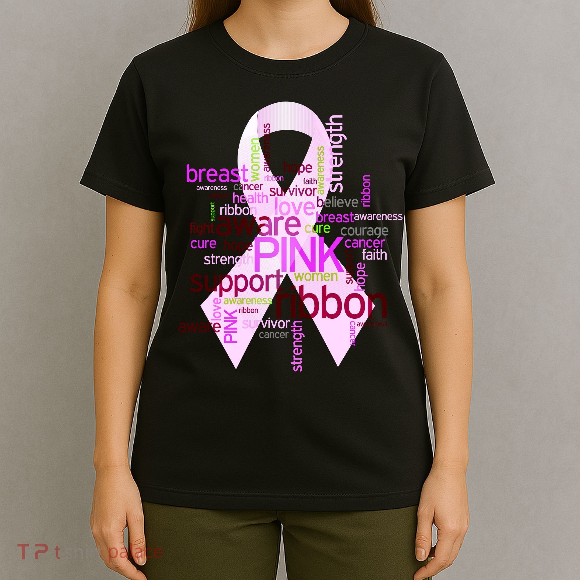 Breast Cancer Awareness Word Mash-Up T-Shirt