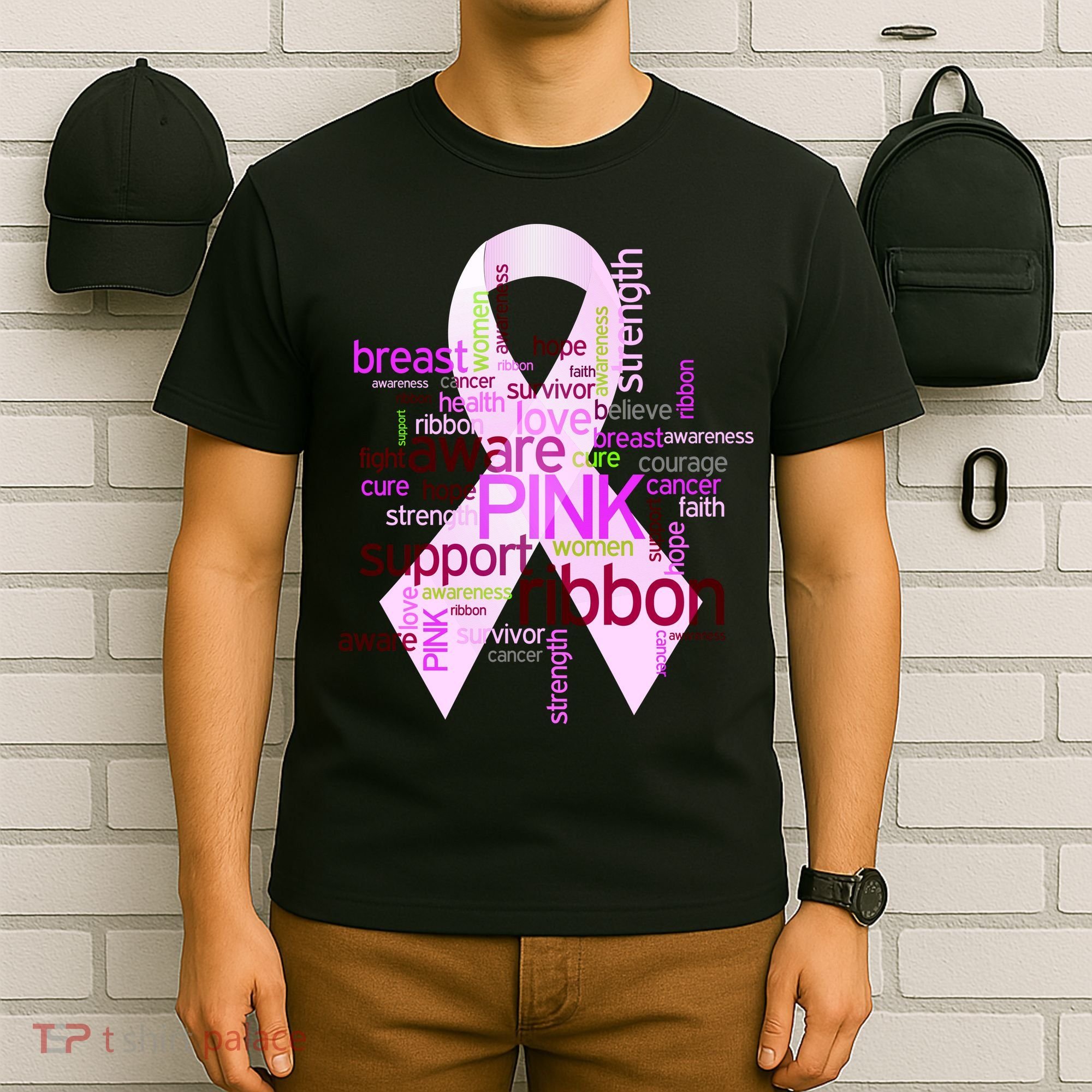 Breast Cancer Awareness Word Mash-Up T-Shirt