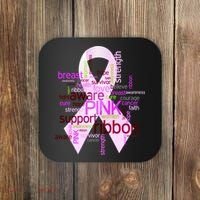 Breast Cancer Awareness Word Mash-Up Coaster thumb 0
