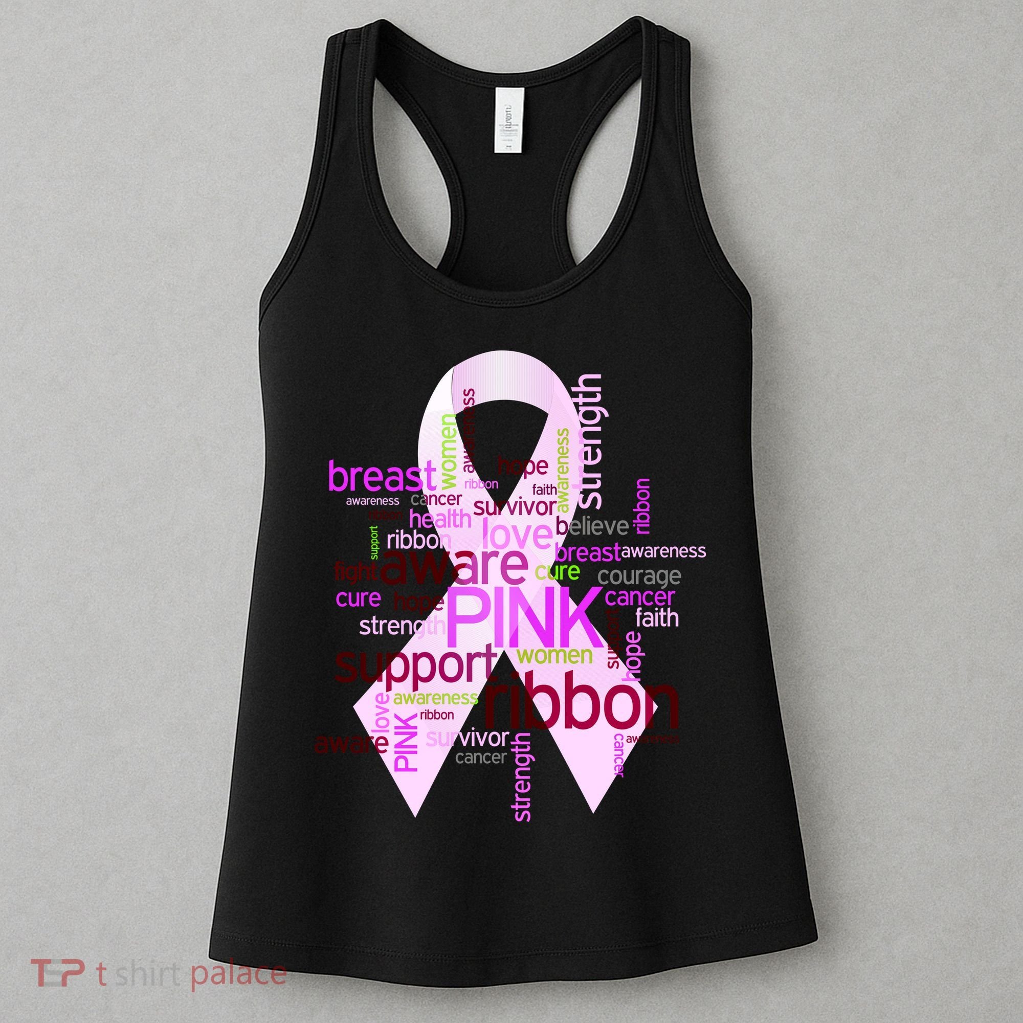 Breast Cancer Awareness Word Mash-Up Women's Tank Top
