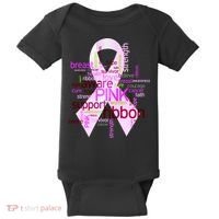 Breast Cancer Awareness Word Mash-Up Baby Bodysuit thumb 0