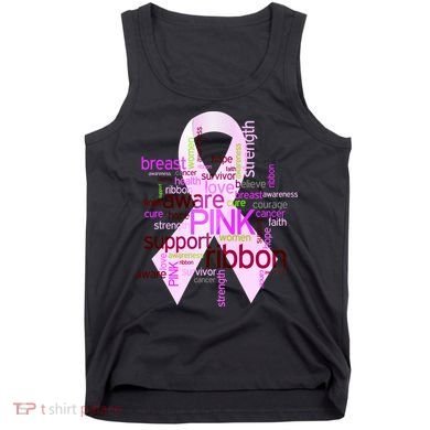Breast Cancer Awareness Word Mash-Up Tank Top