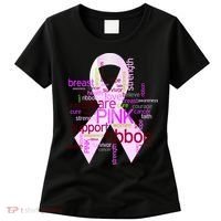 Breast Cancer Awareness Word Mash-Up Women's T-Shirt thumb 0