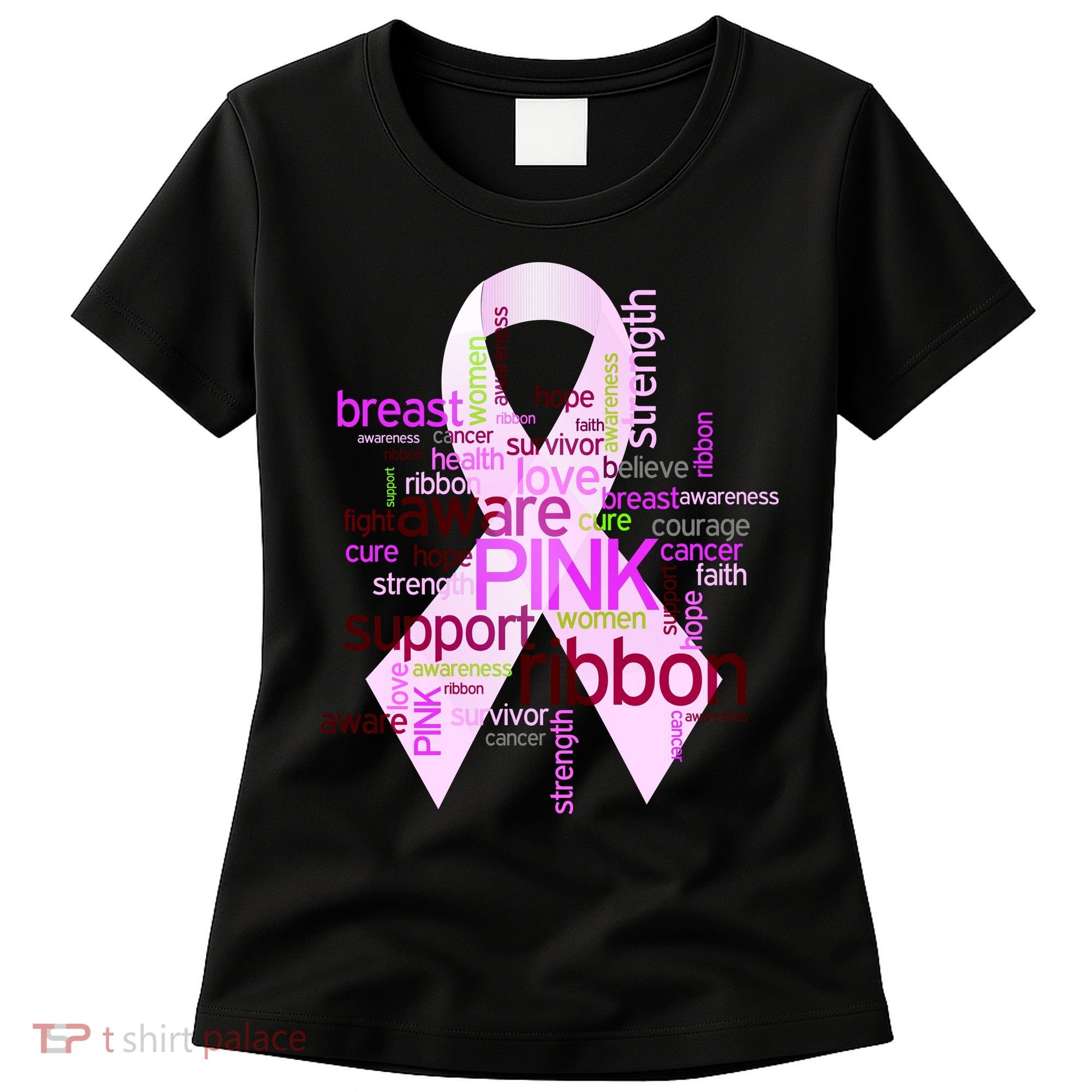 Breast Cancer Awareness Word Mash-Up Women's T-Shirt
