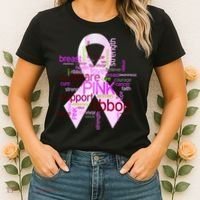 Breast Cancer Awareness Word Mash-Up Women's T-Shirt thumb 2