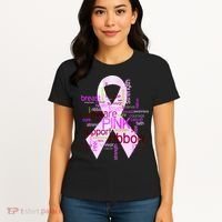 Breast Cancer Awareness Word Mash-Up Women's T-Shirt thumb 4