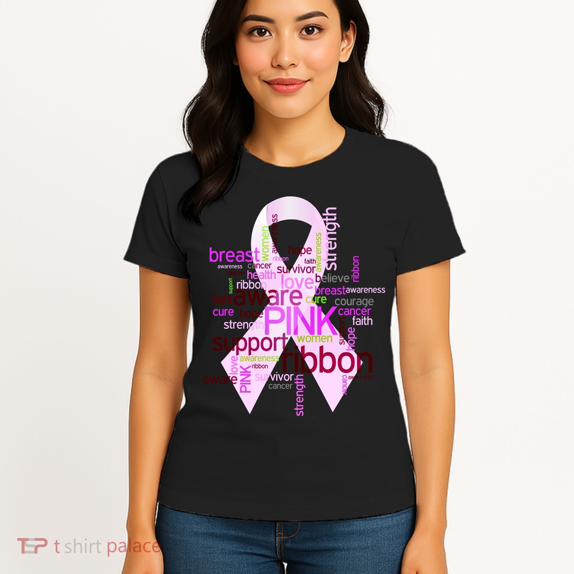 Breast Cancer Awareness Word Mash-Up Women's T-Shirt