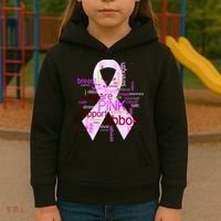 Breast Cancer Awareness Word Mash-Up Kids Hoodie thumb 3