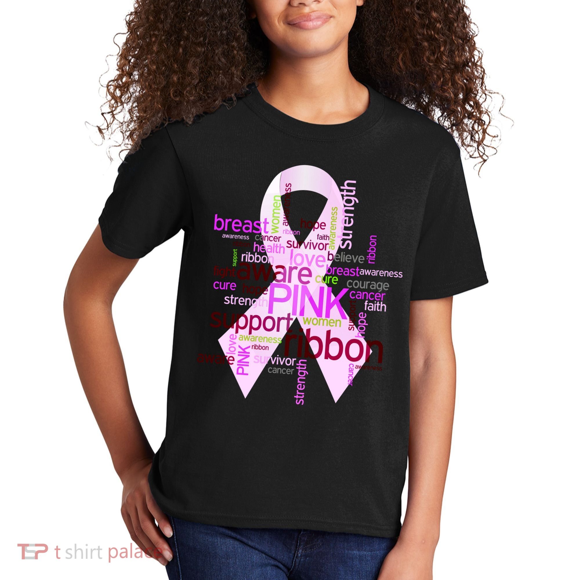 Breast Cancer Awareness Word Mash-Up Kids T-Shirt