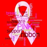 Breast Cancer Awareness Word Mash-Up Santa Hat thumb 1