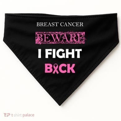 Breast Cancer Beware I Fight Back USA-Made Doggie Bandana