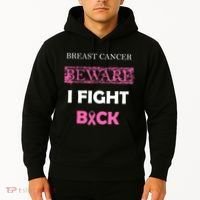 Breast Cancer Beware I Fight Back Hoodie thumb 2