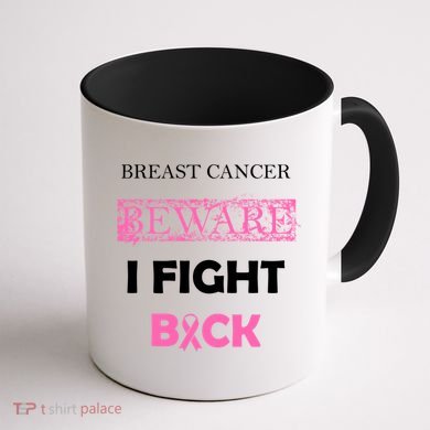 Breast Cancer Beware I Fight Back Coffee Mug back