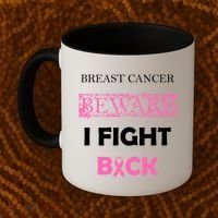 Breast Cancer Beware I Fight Back Coffee Mug thumb 2