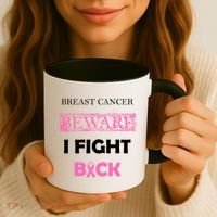 Breast Cancer Beware I Fight Back Coffee Mug thumb 3