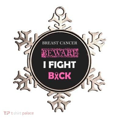 Breast Cancer Beware I Fight Back Ornament