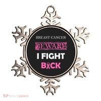 Breast Cancer Beware I Fight Back Ornament thumb 0