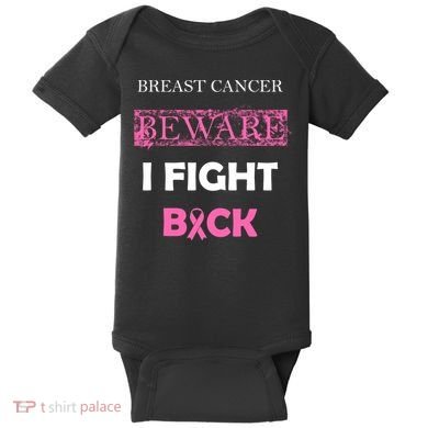 Breast Cancer Beware I Fight Back Baby Bodysuit