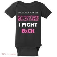 Breast Cancer Beware I Fight Back Baby Bodysuit thumb 0