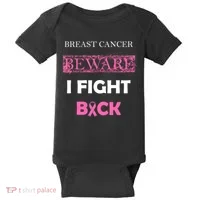 Breast Cancer Beware I Fight Back Baby Bodysuit thumb 0