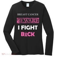 Breast Cancer Beware I Fight Back Women's Long Sleeve Shirt thumb 0