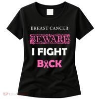 Breast Cancer Beware I Fight Back Women's T-Shirt thumb 0