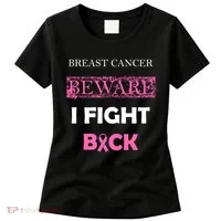 Breast Cancer Beware I Fight Back Women's T-Shirt thumb 0