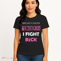 Breast Cancer Beware I Fight Back Women's T-Shirt thumb 4