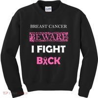 Breast Cancer Beware I Fight Back Kids Sweatshirt thumb 0