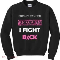 Breast Cancer Beware I Fight Back Kids Sweatshirt thumb 0