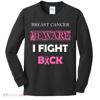 Breast Cancer Beware I Fight Back Kids Long Sleeve Shirt