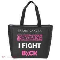 Breast Cancer Beware I Fight Back Tote Bag thumb 0