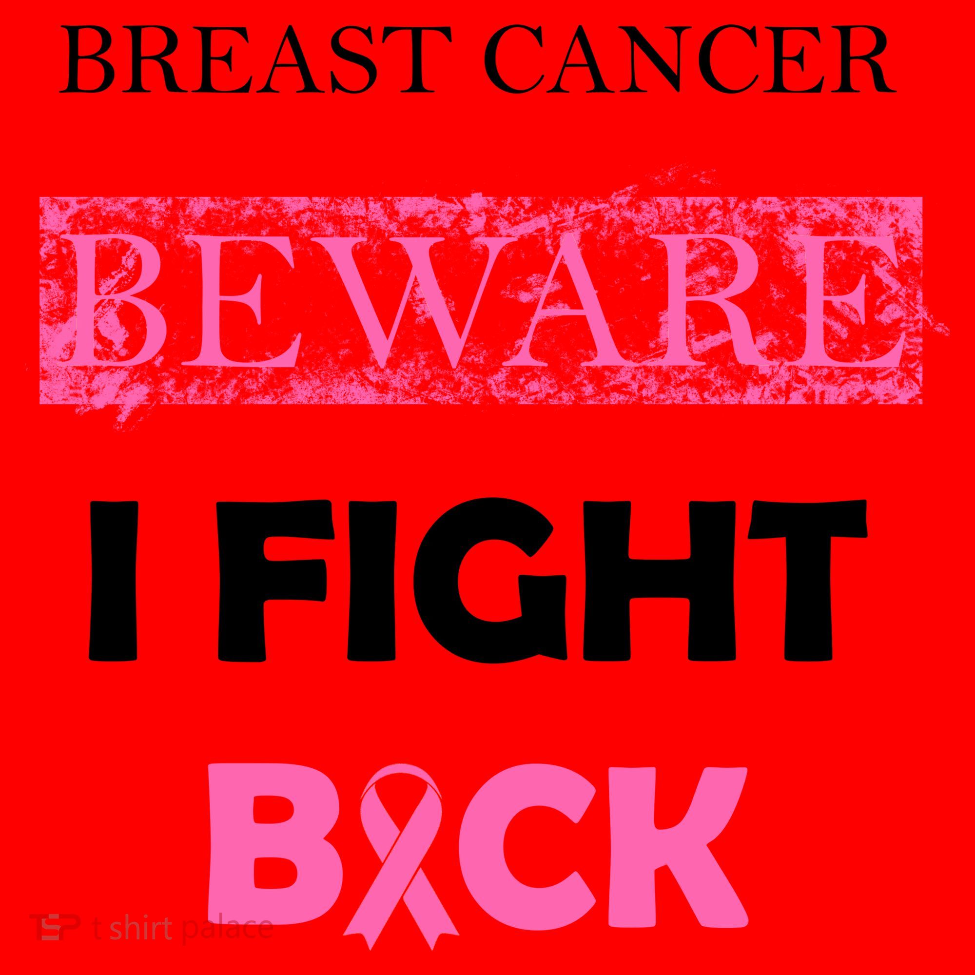Breast Cancer Beware I Fight Back Santa Hat
