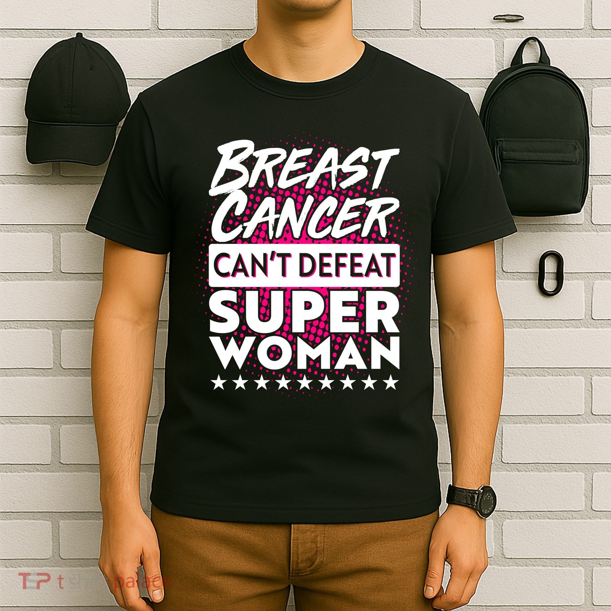 Breast Cancer Can't Defeat Super Woman T-Shirt