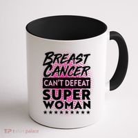 Breast Cancer Can't Defeat Super Woman Coffee Mug thumb 1