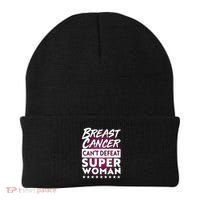 Breast Cancer Can't Defeat Super Woman Beanie thumb 0