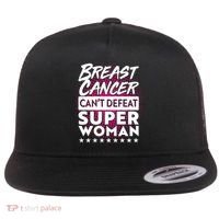 Breast Cancer Can't Defeat Super Woman Flat Bill Trucker Hat thumb 0