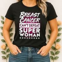 Breast Cancer Can't Defeat Super Woman Women's T-Shirt thumb 2