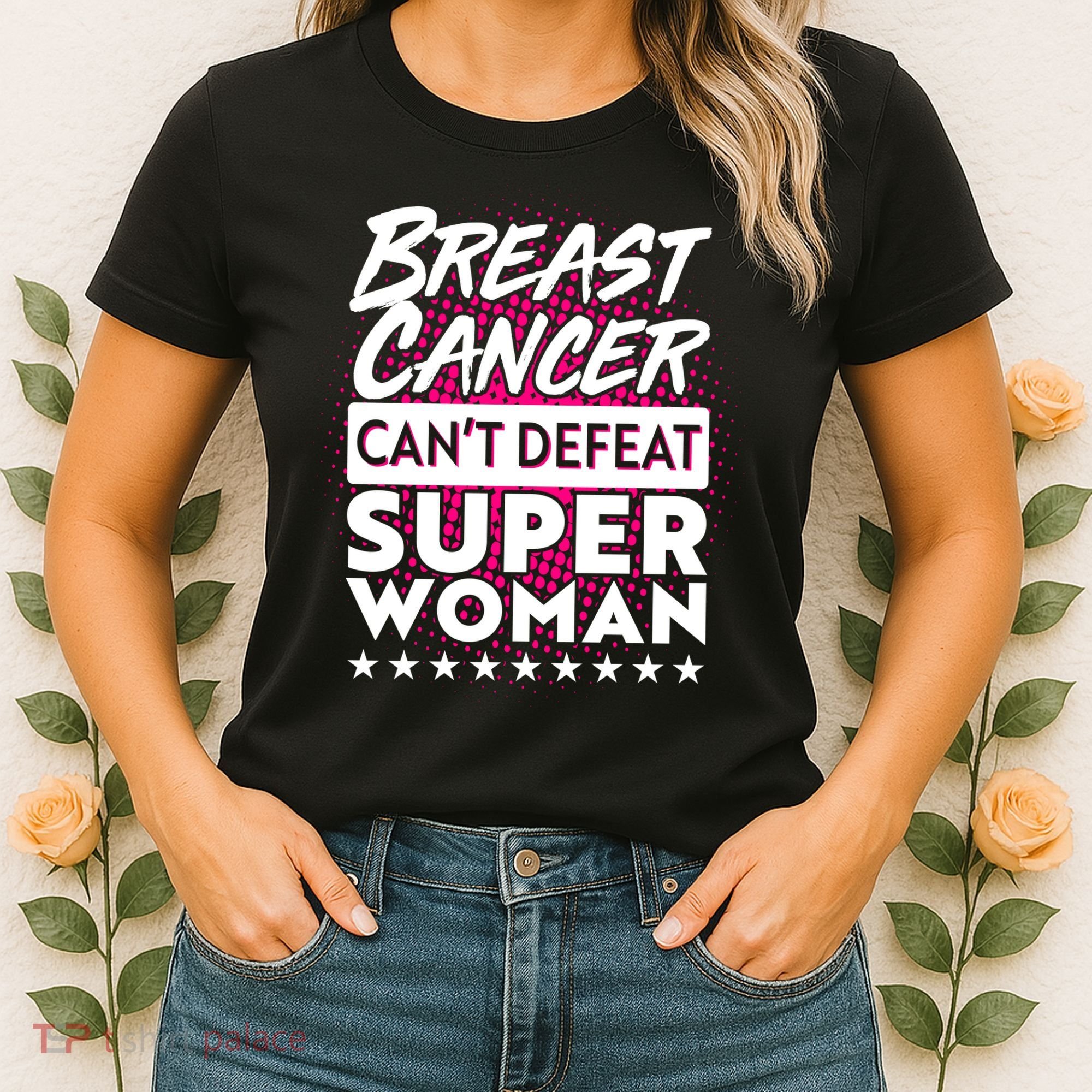 Breast Cancer Can't Defeat Super Woman Women's T-Shirt