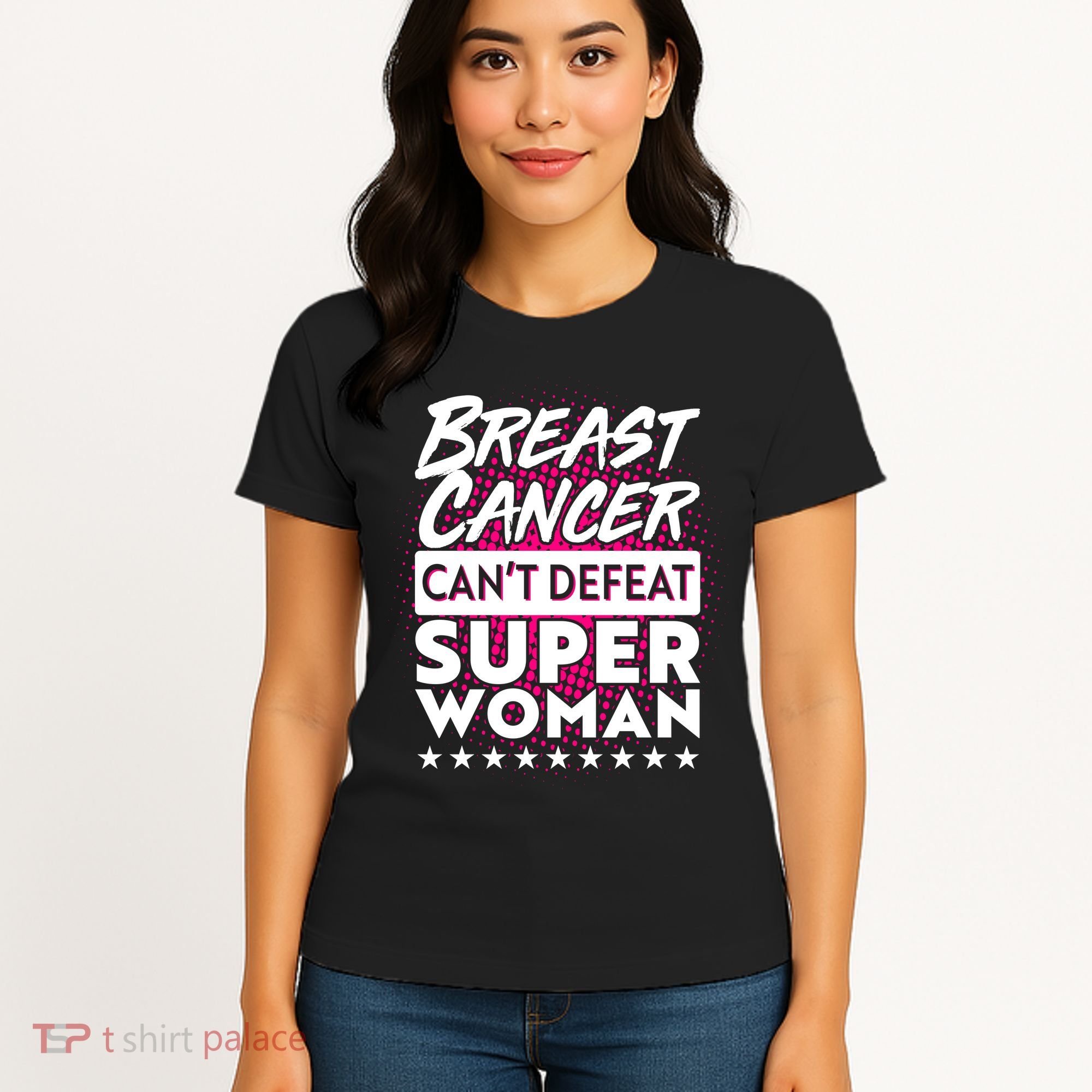 Breast Cancer Can't Defeat Super Woman Women's T-Shirt