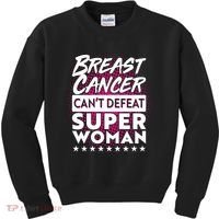 Breast Cancer Can't Defeat Super Woman Kids Sweatshirt thumb 0
