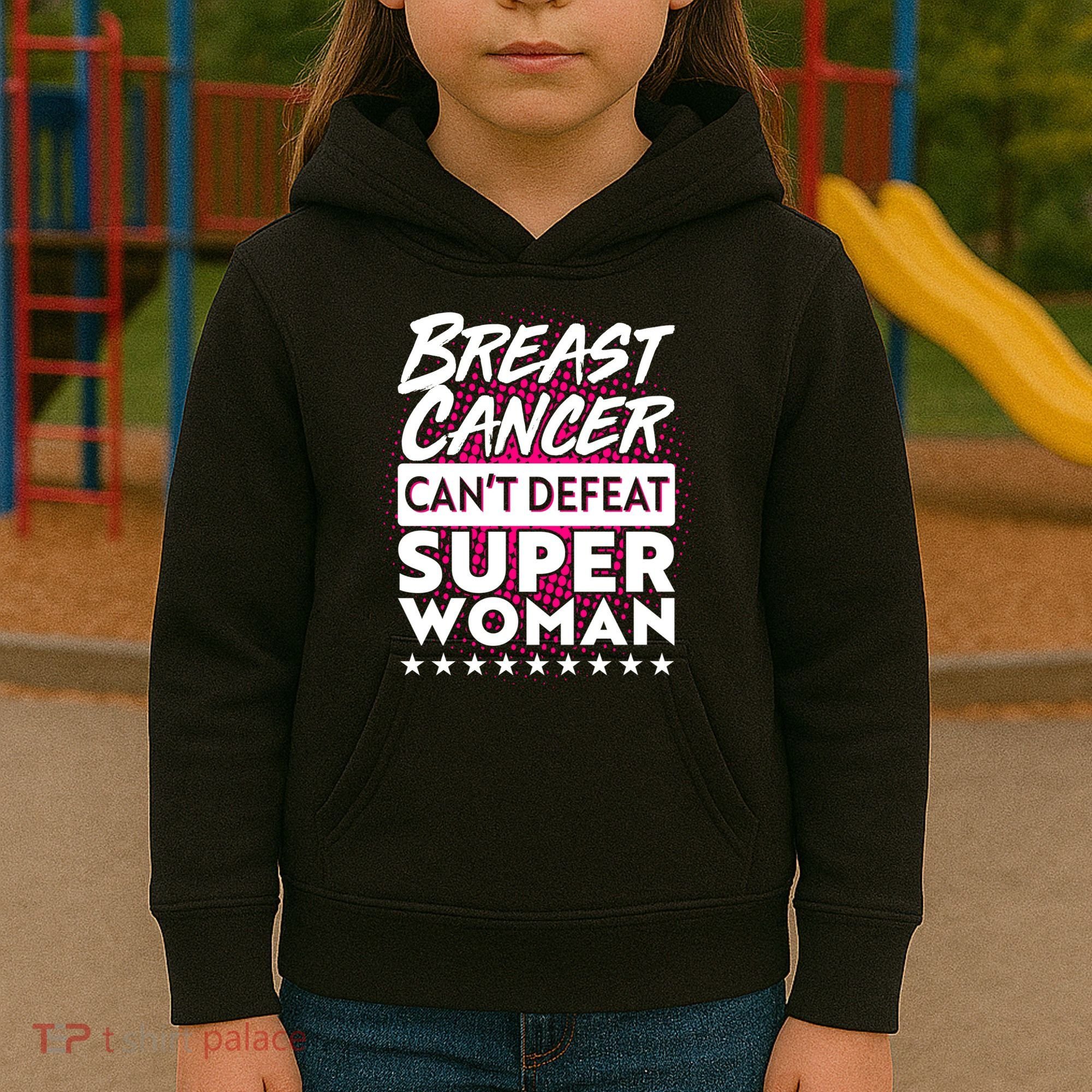 Breast Cancer Can't Defeat Super Woman Kids Hoodie