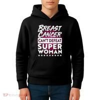 Breast Cancer Can't Defeat Super Woman Kids Hoodie thumb 4