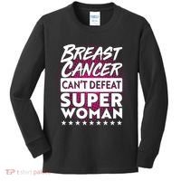 Breast Cancer Can't Defeat Super Woman Kids Long Sleeve Shirt thumb 0