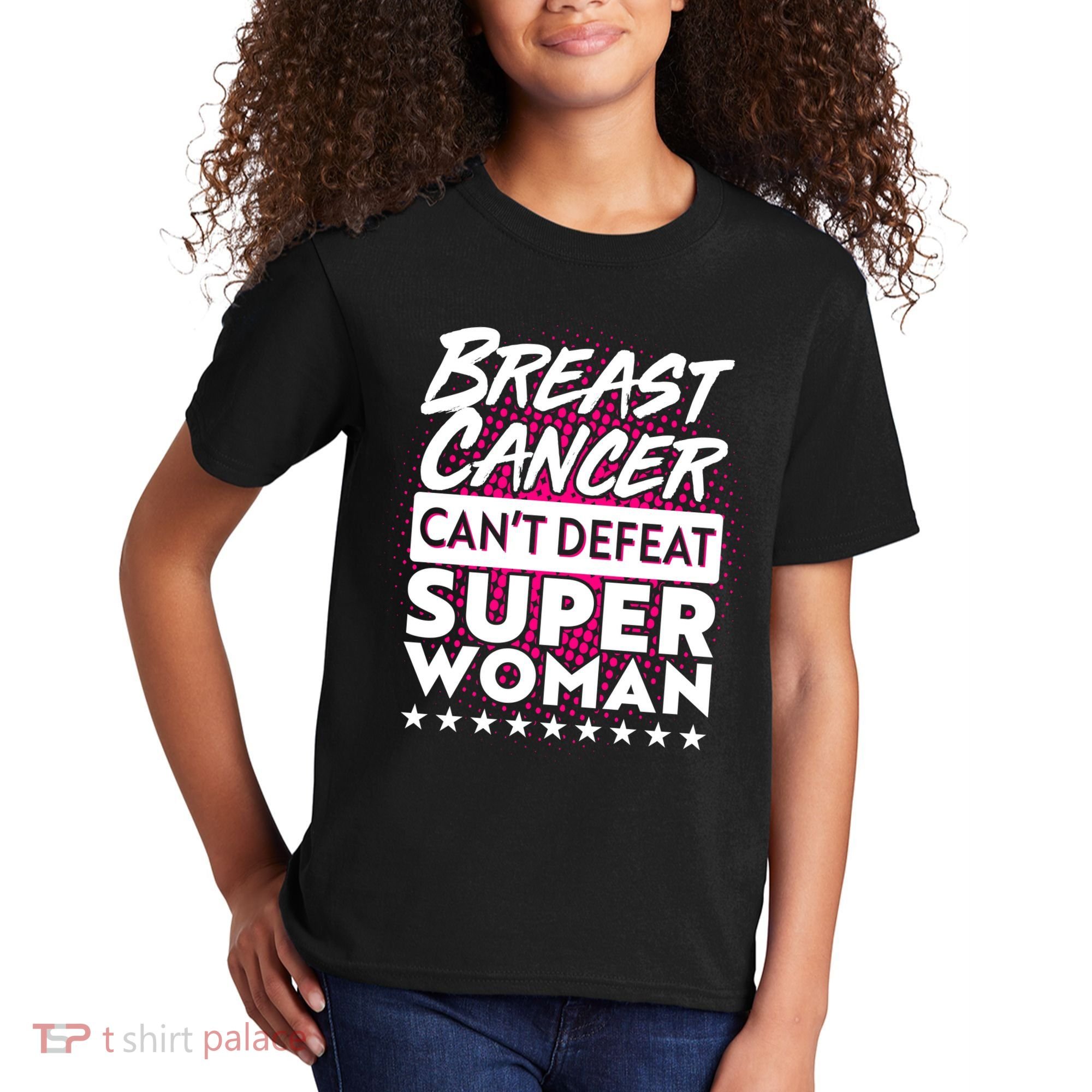 Breast Cancer Can't Defeat Super Woman Kids T-Shirt