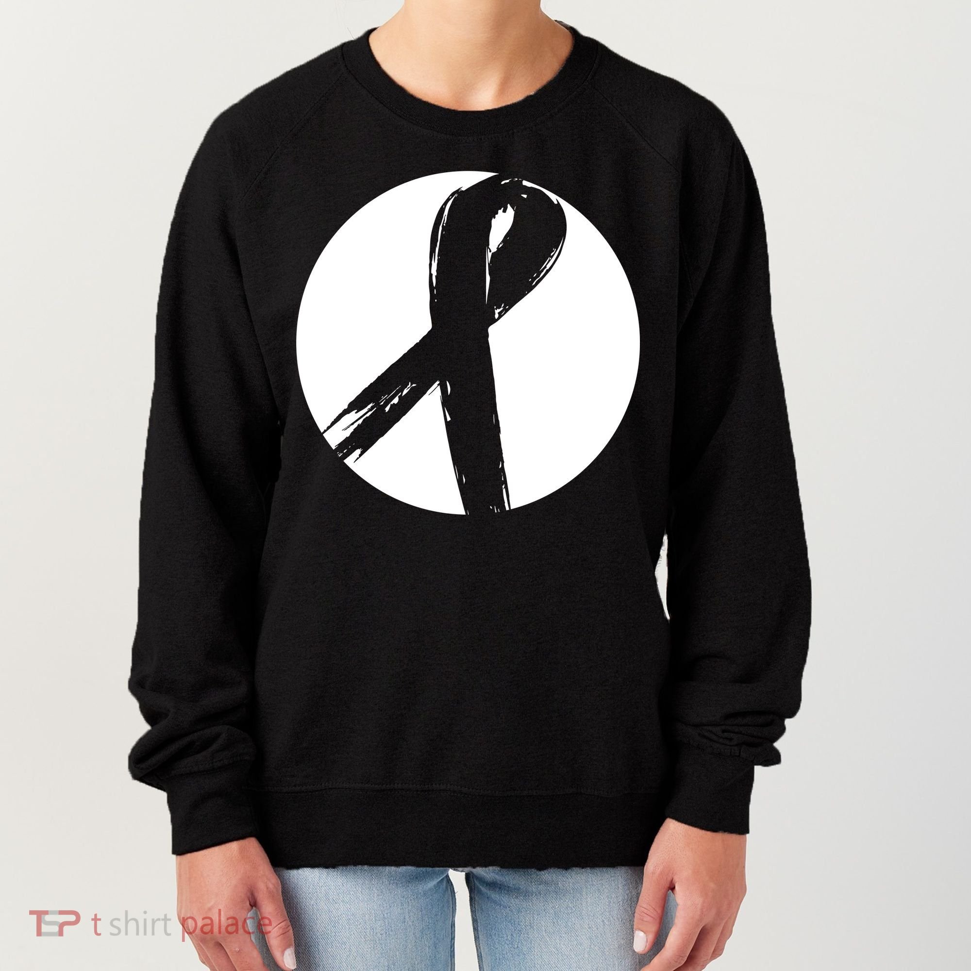 Breast Cancer Circle Ribbon Logo Women's Sweatshirt